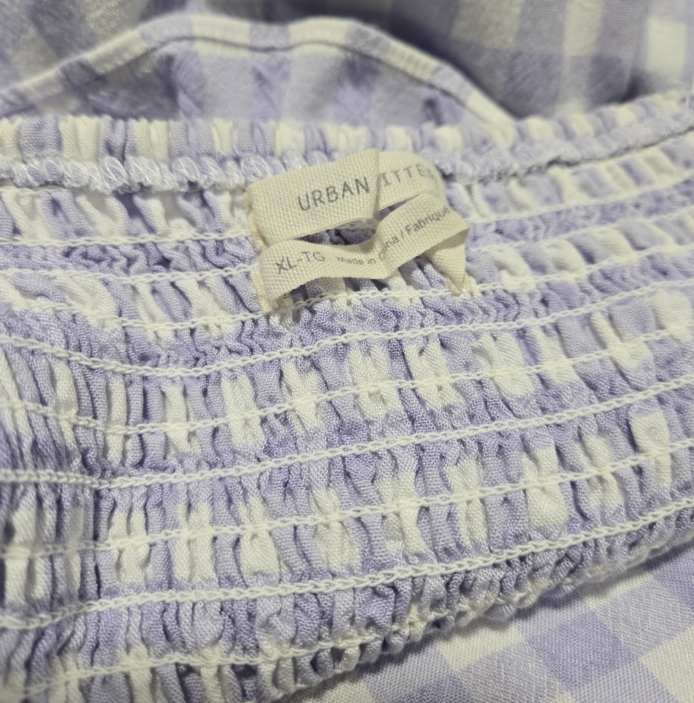 Urban Outfitters Emerson Gingham Ruffle Wide Leg Jumpsuit Fairy Garden Party XL - Picture 9 of 10